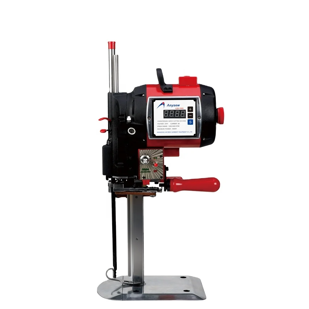 CZD-708D computerized servo straight knife cloth cutting machine in red and black
